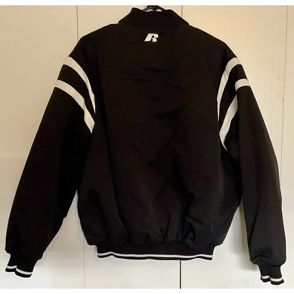 Vintage Russell Athletic Chargers Nylon Dugout Black Bomber Jacket Size Large